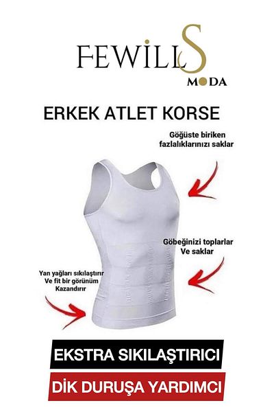 FEWİLLS MODA Pack of 2 Men's Corselet Athlete Chest-Belly and Waist Recovery