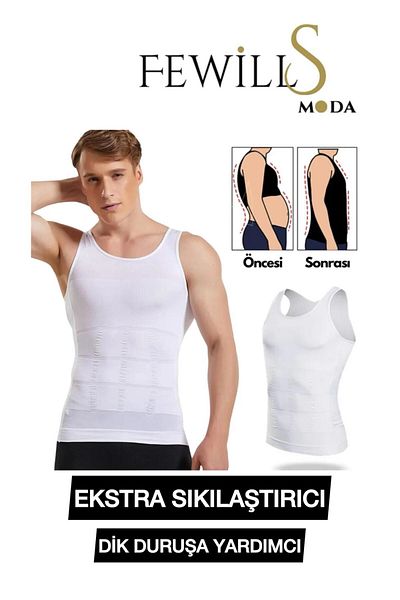FEWİLLS MODA Men's Corselet Athlete Chest-Belly and Waist Recovery Stiffener