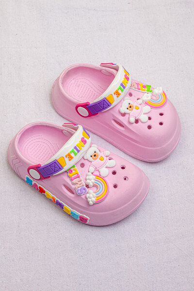 Melek Tuna Girls' Anti-Slip Sandals Slippers, Children's Cross Slippers, Baby Slippers, Children's Pool Slippers,