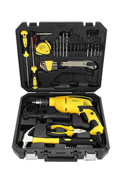 YONOVO مجموعة أدوات حفر كهربائية شديدة التحمل، 54 قطعة، 13 مم، 810 واط، مع حق...