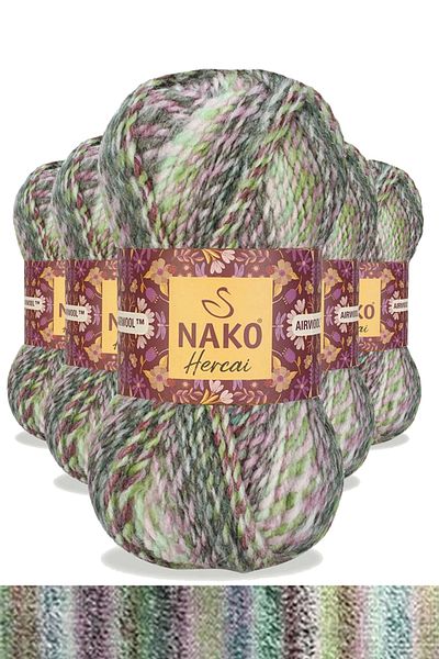 NAKO Hercai Ebruli 5 Pieces Cardigan and Sweater Set - Beanie Hand Knitting Yarn Wool 28129