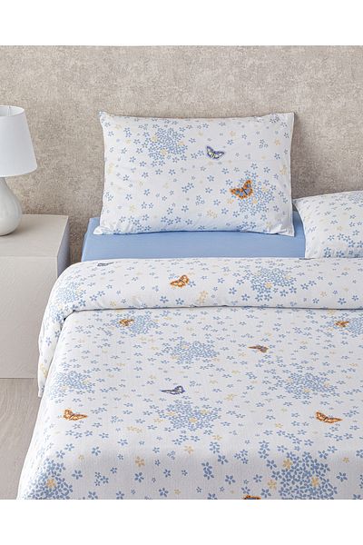 English Home Blue Butterfly Art Printed Set 200X220 cm Personality