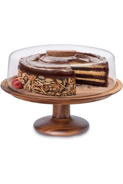 Billi Cake Dome with Wooden Stand (ACACIA)