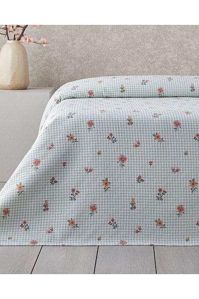 English Home Floral Plaid Printed Cotton Single Pique 150X220 cm Green