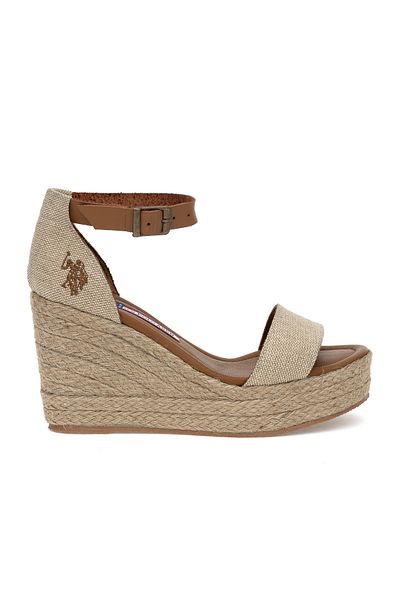 U.S. Polo Assn. Women's Beige Wedge Heel Shoes 50304915 -Vr011