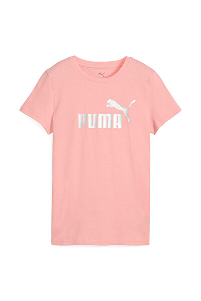 Puma Ess Metallic No. 1 Logo t Pink Women's Short Sleeve T-Shirt