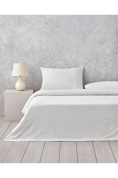 English Home Modern Harmony Dobby Double Duvet Cover Set 200X220 cm White