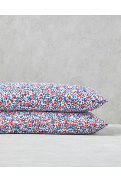 English Home Flower Blast Easy-Iron 2-Piece Pillow Case 50X70 cm Red - Blue