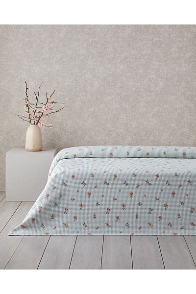 English Home Floral Plaid Printed Cotton Single Pique 150X220 cm Green