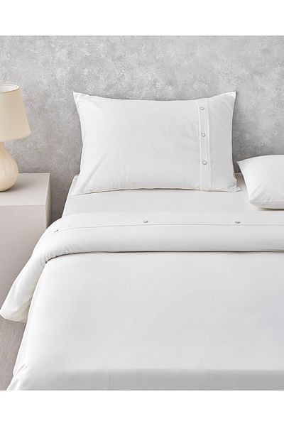 English Home Modern Harmony Dobby Double Duvet Cover Set 200X220 cm White