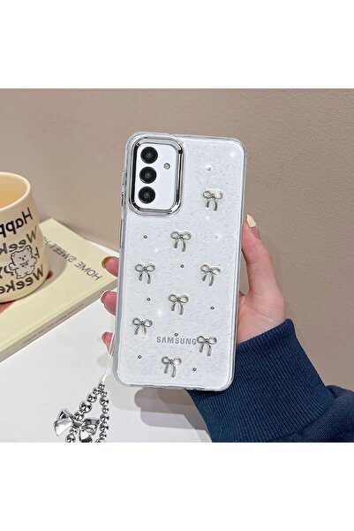 Kipcase Samsung Galaxy A25 Uyumlu Kılıf Kamera Koruyuculu Simli Fiyonk Kurdel...