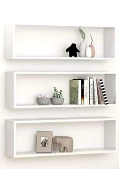 Ahşap AHŞAP RAF 3 Lü Beyaz