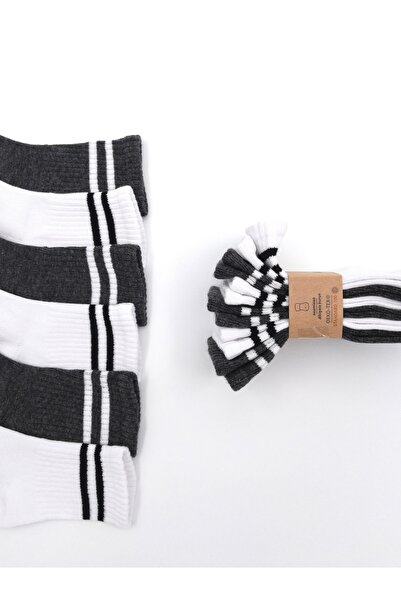 KARAMİLA 6 Pack Baby Socks 100% Cotton Yarn / Seamless / Striped College Children's Socks