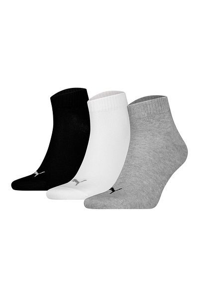 Puma Unisex Quartersocken, 3er Pack - Quarter Plain 3P, Logo, einfarbig