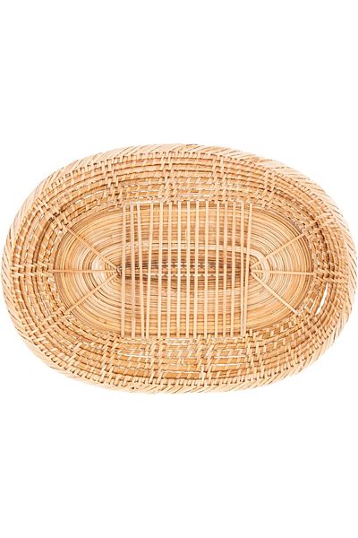AKDC Reed Tray Oval L L(17CM) XW(25CM) XH(2CM) Light Brown
