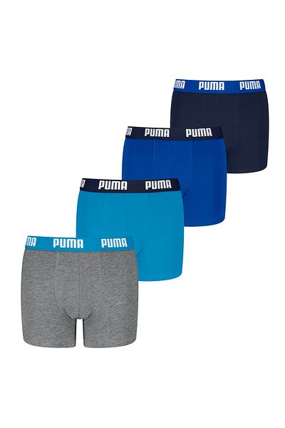 Puma Jungen Boxer Shorts, 4er Pack - Everyday Basic Boxers ECOM 4P, Baumwollmischung, Logo