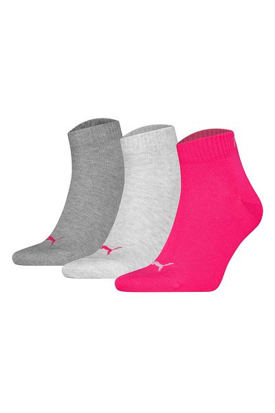 Puma Unisex Quartersocken, 3er Pack - Quarter Plain 3P, Logo, einfarbig