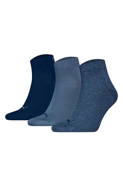 Puma Unisex Quartersocken, 3er Pack - Quarter Plain 3P, Logo, einfarbig