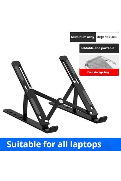 Choice Black Foldable Laptop Stand Adjustable Portable Aluminum Notebook Bracket Support Base For Macbook A