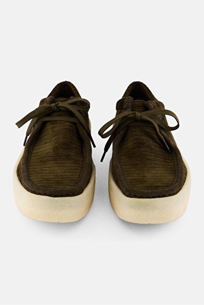 CLARKS Men Standard Wallabee Cup Lace Up Casual Shoes, Dark Olive