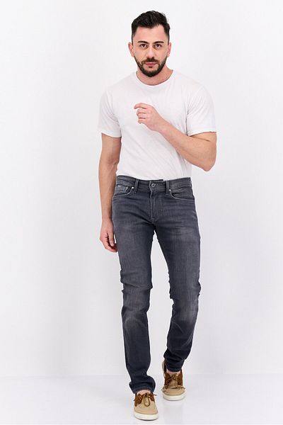 Pepe Jeans Men Taper Plain Stretch Jeans, Grey