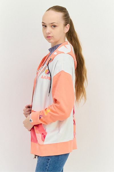 Aape By A Bathing Ape Women Brand Logo Full Zip Hoodie, Multicolor