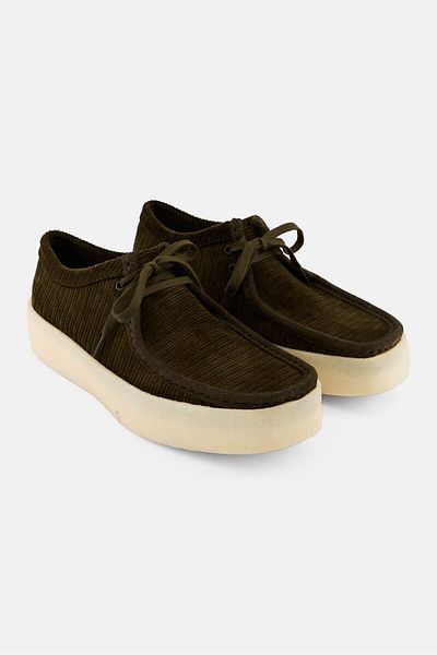 CLARKS Men Standard Wallabee Cup Lace Up Casual Shoes, Dark Olive