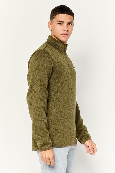 Hurley Men Mock Neck Brand Logo Long Sleeve Sweatshirt, Dark Olive
