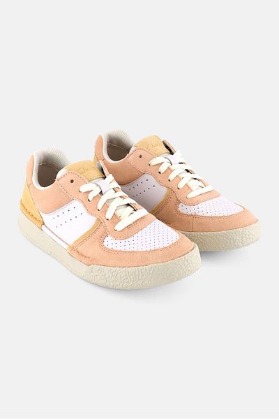 CLARKS Women Craftcup Court Lace Up Shoes, Pale Peach