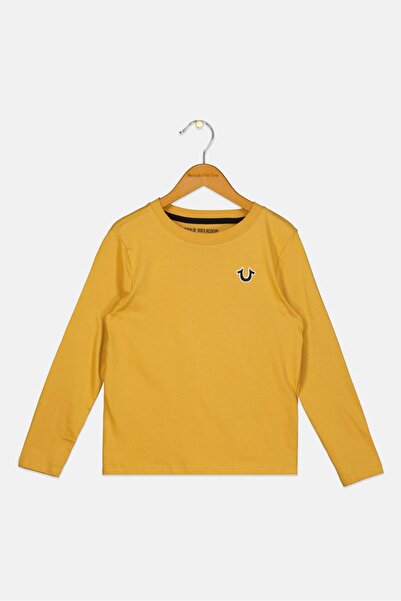 True Religion Kids Boy Graphic Print Long Sleeves Top, Mustard