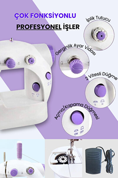 BSTBRANDSHOPPİNGTR Mini Ev Dikiş Makinesi Pedallı Sewıng Machine