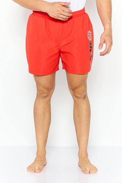 UFC Men Brand Logo Board Shorts Swimwear, Coral