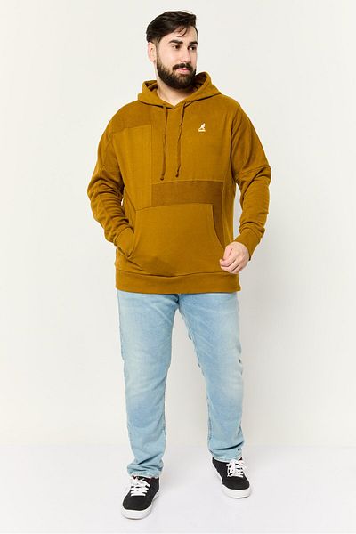 Kangol Men Hooded Embroidered Logo Long Sleeves Sweatshirt, Dark Olive