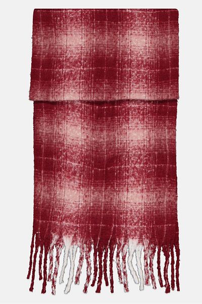 London Fog Women Checkered Frill Scarf 186 X 43 Cm, Multicolor