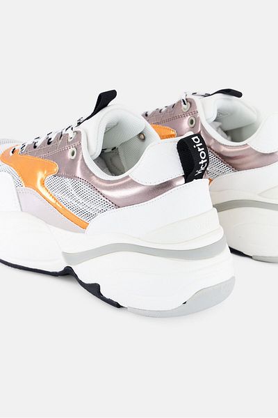 Victoria Women Metallic Lace Up Casual Shoes, White