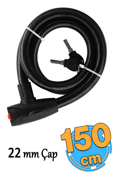 Badem10 Motosiklet Kilidi Çap 22 mm Bisiklet Halat Zincir Çelik Kilit Hırsız ...