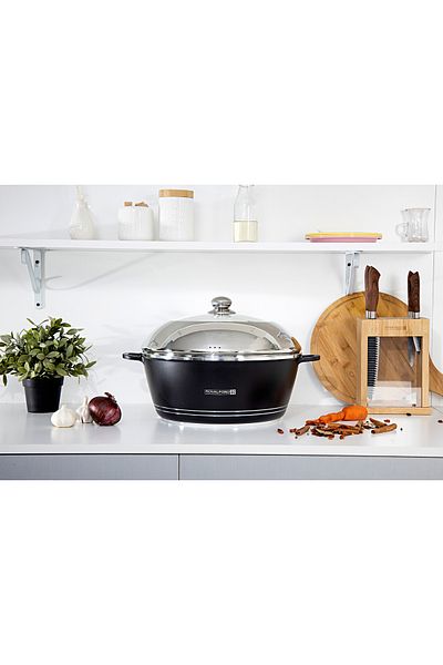 ROYALFORD Die-cast Aluminium 36 cm Casserole with Glass Lid