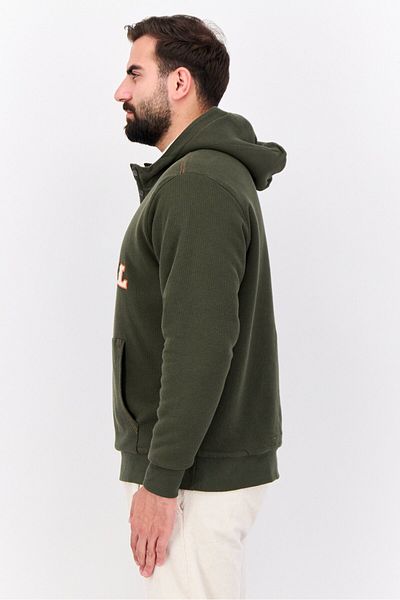 Kangol Men Hooded Embroidered Long Sleeves Sweatshirt, Army Green