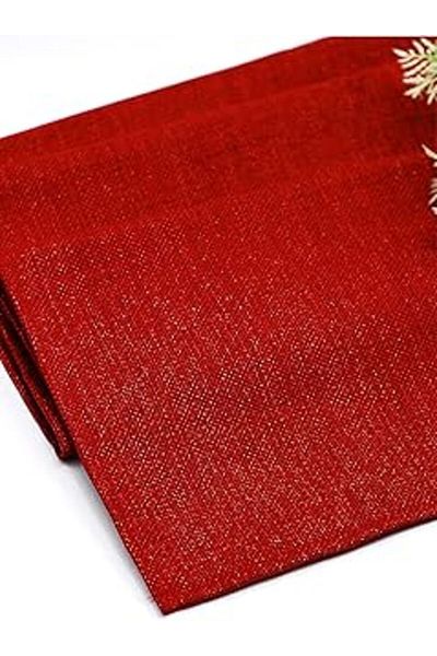 CALRADİA bystoreby عداء كتان لامع، أحمر، 45x150 سم تصميم جديد 646268