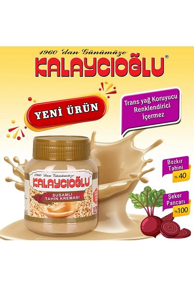 Kalaycıoğlu Bozkır Tahini Center Tahini Cream with Sesame 330Gr X 2 Pcs