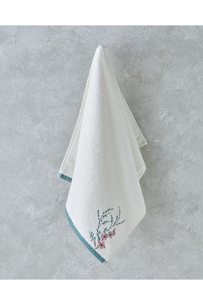 English Home Prosop de față brodat din bumbac Flower Creeper 50x80 cm Ecru