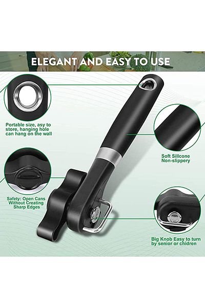 COOYA Can Opener Kitchen Safety, No Sharp Edges Arthritis Camping Can Open tool