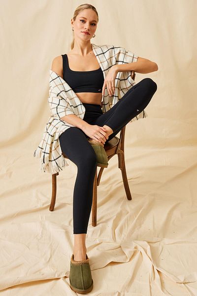 Jerf Μαύρο μπλουζάκι Aura Double Layer Modal