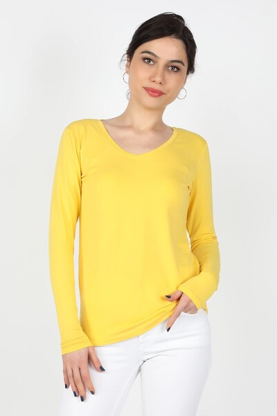 BALİNS Kadın Süprem Uzun Kollu Tişört Sarı