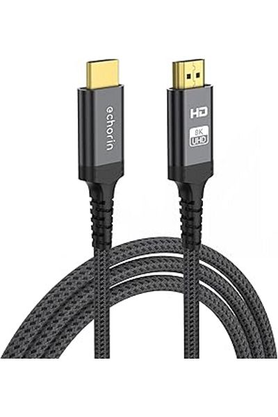 Qedii كابل Echorin (3 أمتار) Hdmi 2.1 8K 60 هرتز 4K 120 هرتز 48 جيجابت/ثانية عالي السرعة، كابل Hdmi للتلفزيون/Ps5/Ps4/ Xbo