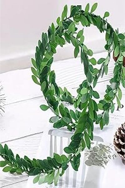 nazeninstoğu 7 Meters Wire Leaf Natural Gas Pipe Ornament Strip Artificial Flower Crown Ivy Flower Door Ornament