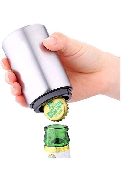 COOYA Auto Bottle Opener, Magnetic Automatic Beer Cap Remover, Stainless Steel Push Down Beer Opener