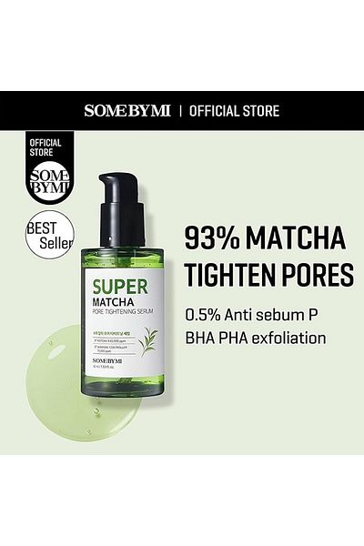 Some By Mi Korean Super Matcha Pore Tightening Serum, with Match Water For Sensitive Skin - 50Ml