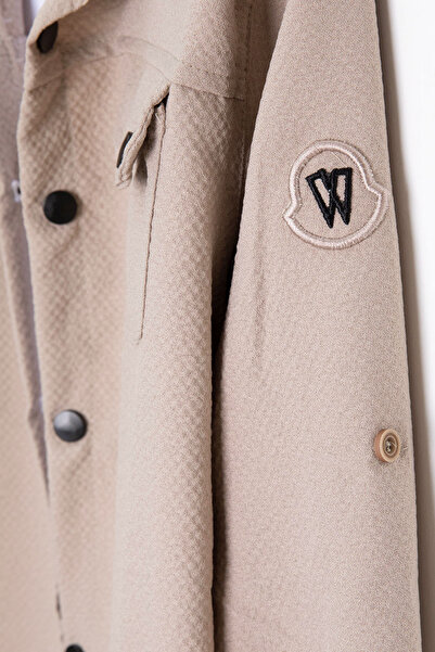 Cansın Mini Tricou și cămașă Jogger pentru băiat bej Set 2 piese 20402