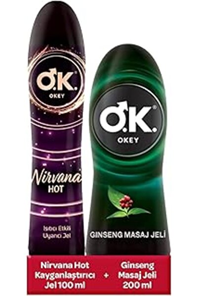 NZM TİCARET Okey Ginseng Kayganlaştırıcı Ve Masaj Jeli (1 X 200 Ml) + Okey Ni...